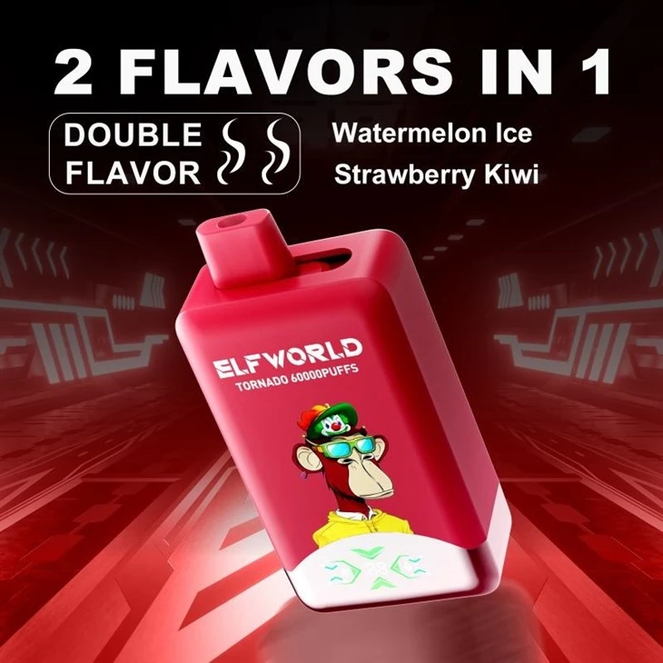 E40 Watermelon Ice+Strawberry Kiwi_ELFWORLD TORNADO 60000 E40 Watermelon Ice+Strawberry Kiwi_ELFWORLD TORNADO 60000