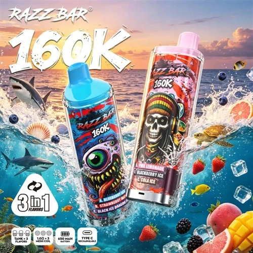 Razz Bar 160K: Tagħrif dwar l-Aġġornament tal-Industrija tas-sigaretti E-- Bi...