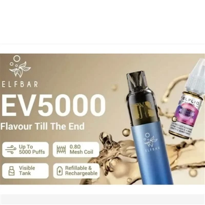 ELFBAR Tniedi Sigarett Elettroniku EV5000 li jerġa' jimtela fir-Renju Unit, b...