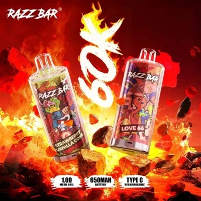 Razz Bar 60000 E-sigarett Disposable|60,000 Puff, L-Aħjar Għażla Għal Vapes t...