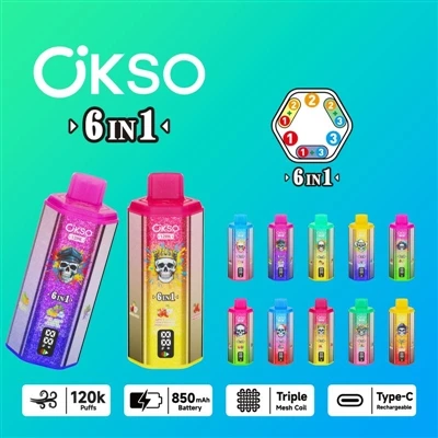 OKSO 120000 6in1: Analiżi Komprensiva tas-sigarett E-High-end-f'-wieħed Dispo...
