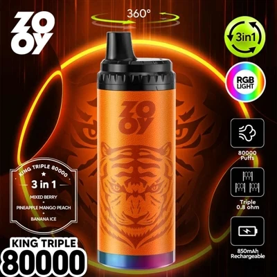 ZOOY KING 3-f'-1 80000 Puff Disposable E-sigaretti: L-issettjar ta' Standard ...