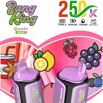 BANG KING Quads 4IN1 250000: Esperjenza ġdida fjamanta f'sigaretti elettroniċ...