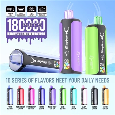 StagBar 180000 Puff 6in1: Apparat Li Tassew Jintegra Ħajja twila tal-batterij...