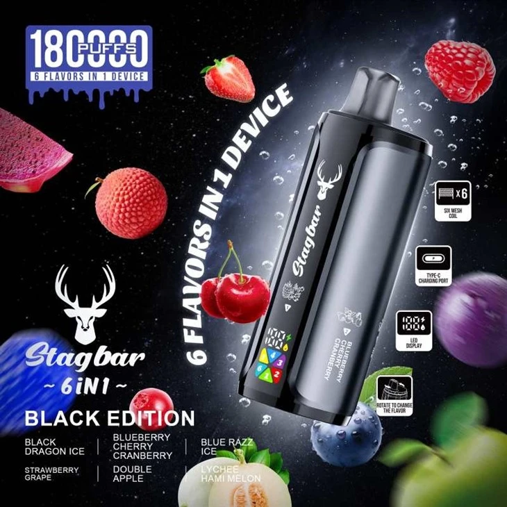 Stag Bar 6in1 180K Puffs Vape high quality Stag Bar 6in1 180K Puffs Vape high quality