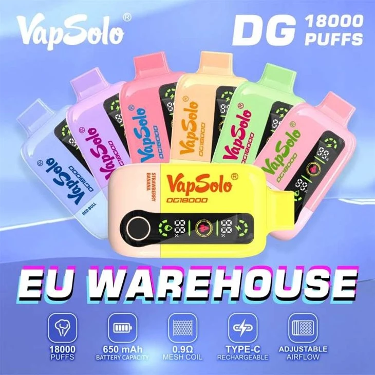 Vapsolo-EU-Warehouse-Vaper-E-Vape-Solo-15000-18000-20000-Puffs-E-Cigarettes-Puff-Original-Factory-600mAh-Rechargeable-Disposable-Vapes-Shisha-Pen_Vapsolo DG 18000